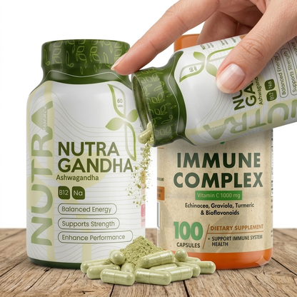 COMBO DEFENSAS FUERTES & CERO ESTRÉS (NUTRA GANDHA + INMUNE COMPLEX)