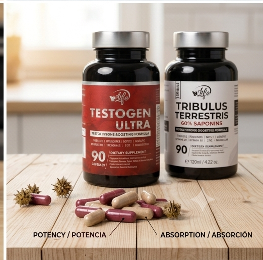 COMBO RENDIMIENTO & VITALIDAD MASCULINA (TRIBULOS + TESTOGEN)