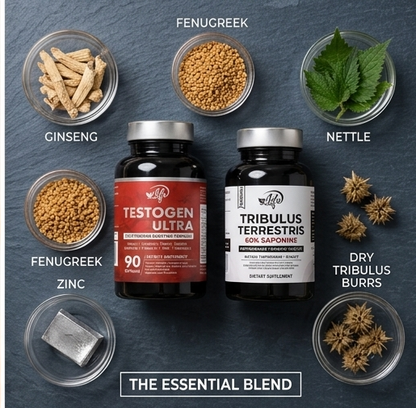COMBO RENDIMIENTO & VITALIDAD MASCULINA (TRIBULOS + TESTOGEN)